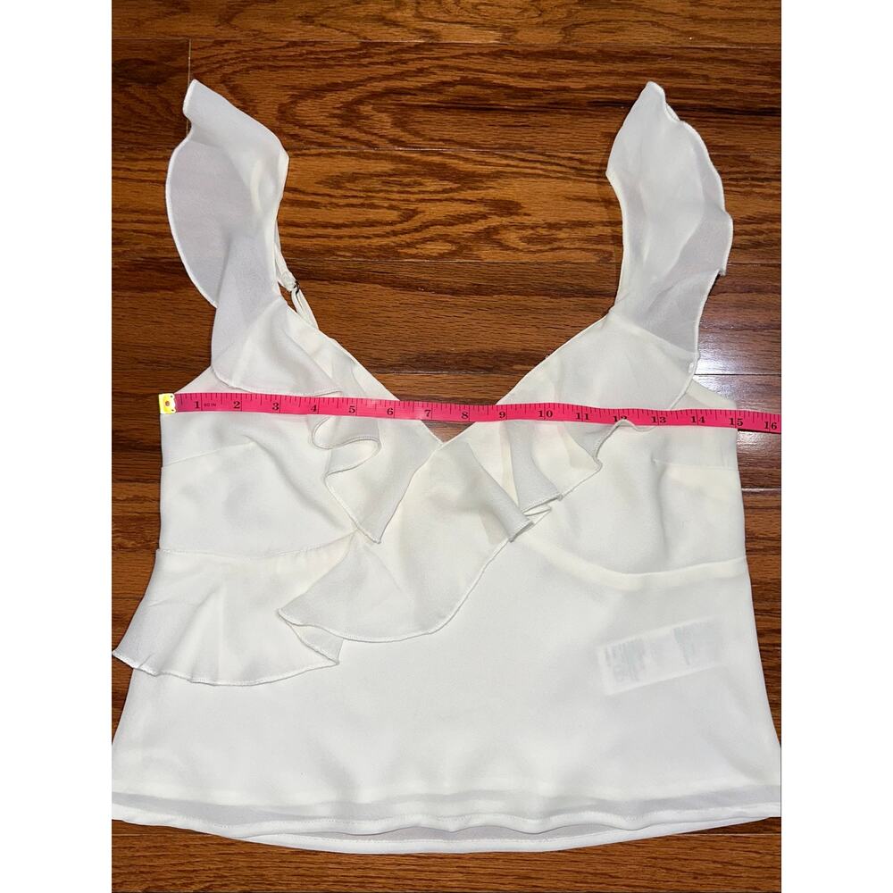 Abercrombie & Fitch White Romantic Ruffle V-Neck Sleeveless Camisole Tank Top XS - Picture 9 of 12